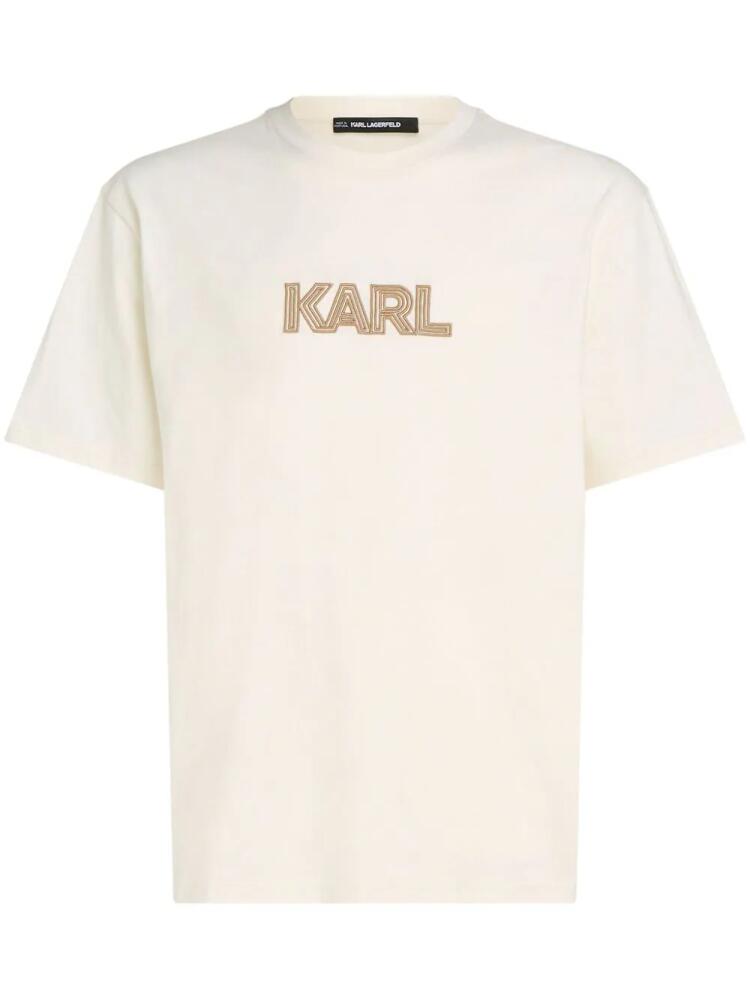 Karl Lagerfeld Art Deco-logo T-shirt - Neutrals Cover