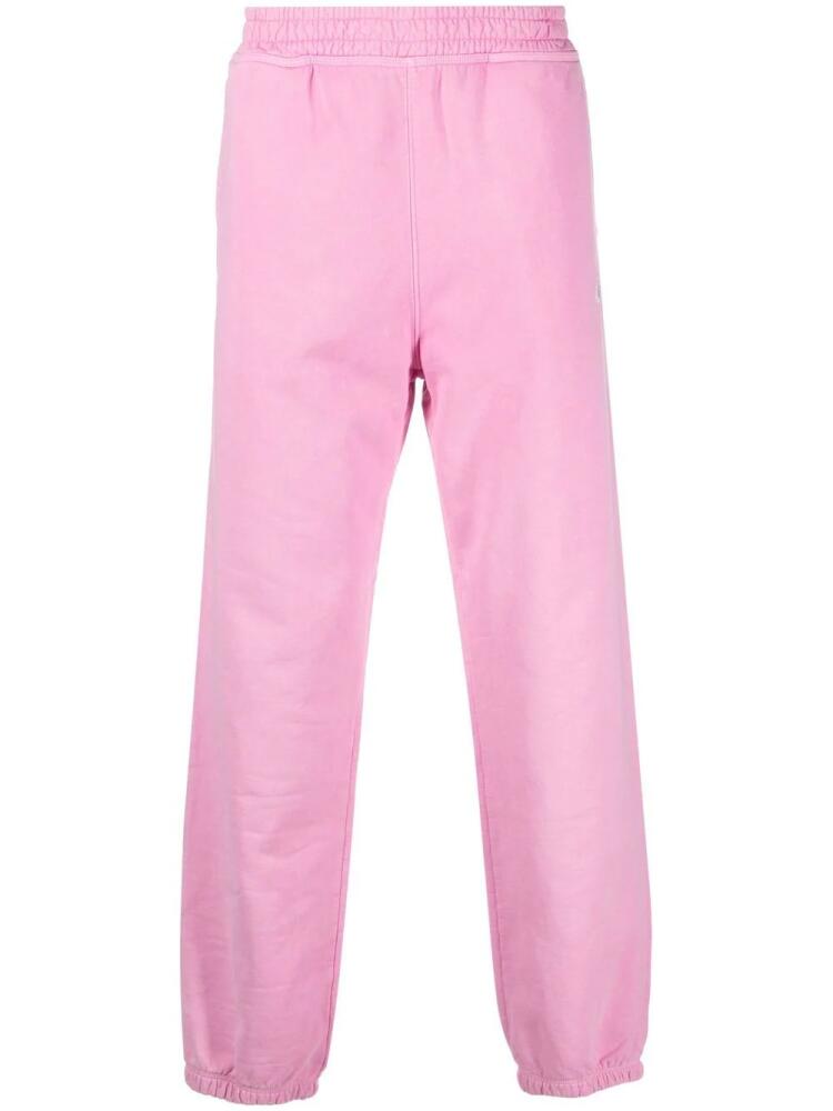 Stüssy embroidered-logo cotton joggers - Pink Cover