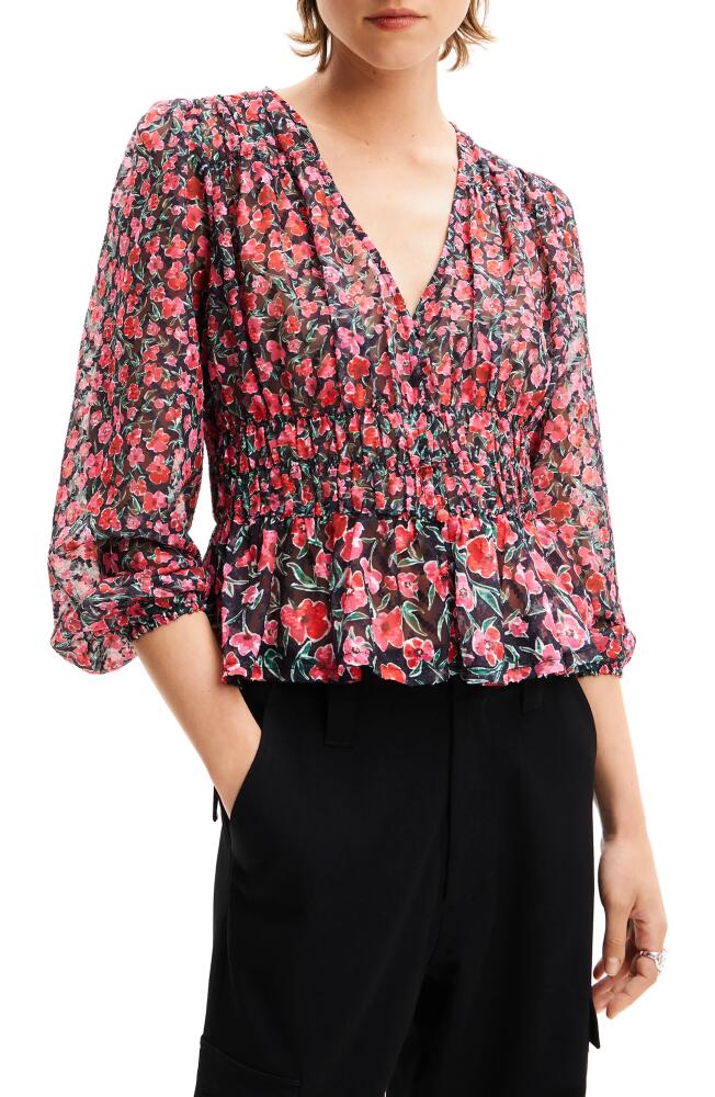 Desigual Floral Chiffon Blouse in Black Cover