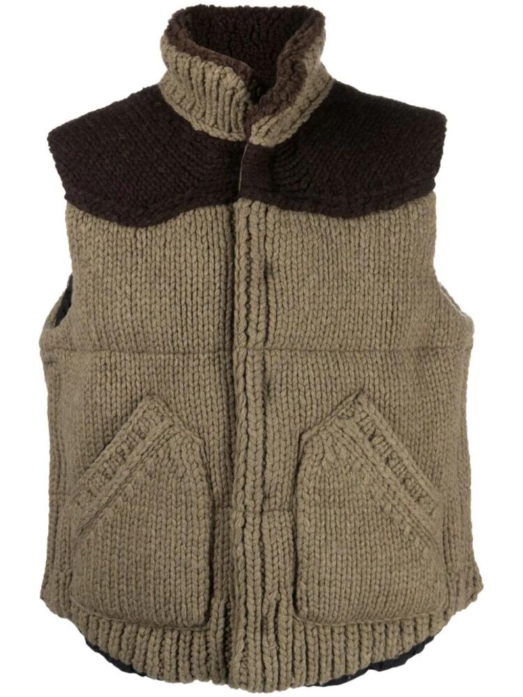 sacai padded tricot wool gilet - Neutrals Cover