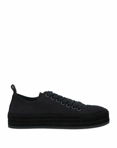 Ann Demeulemeester Woman Sneakers Black Textile fibers, Soft Leather Cover