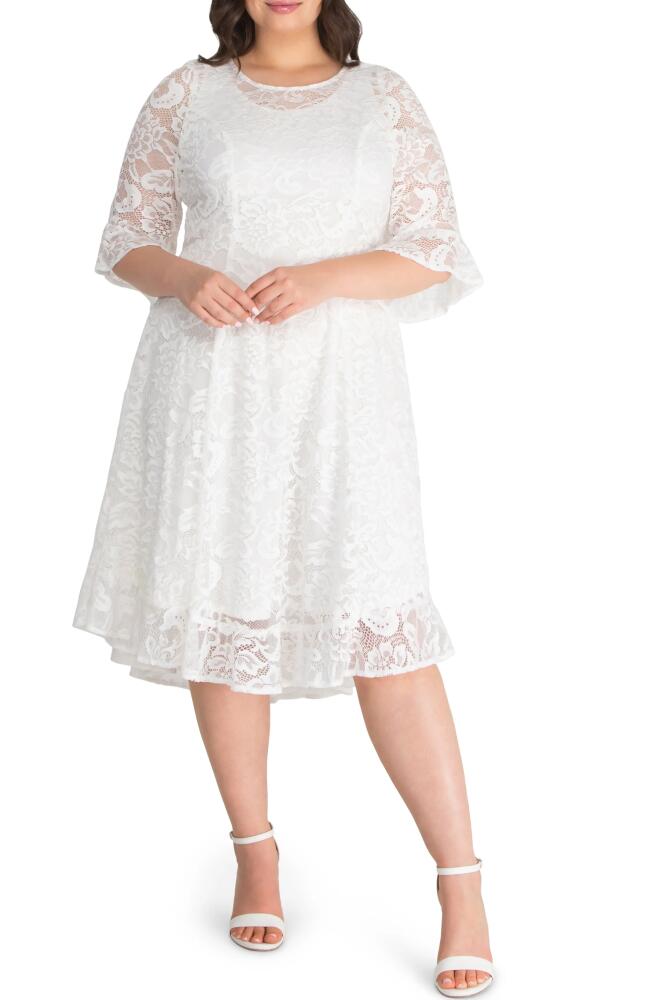 Kiyonna Livi Lace Cocktail Dress in Pearl Cover