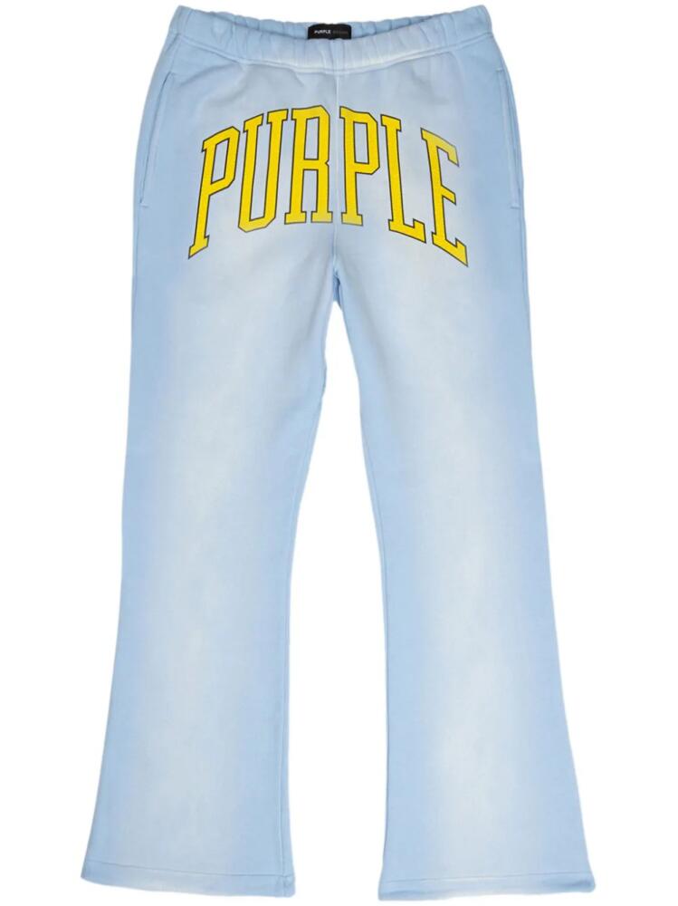 Purple Brand logo-print track pants - Blue Cover