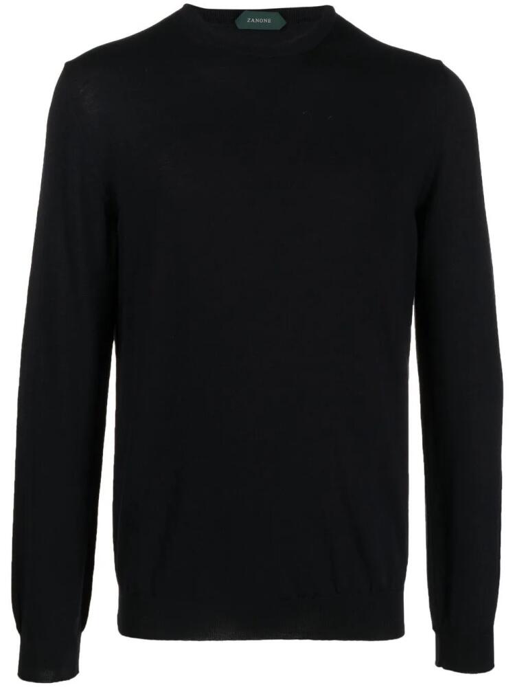 Zanone crew-neck long-sleeve jumper - Black Cover