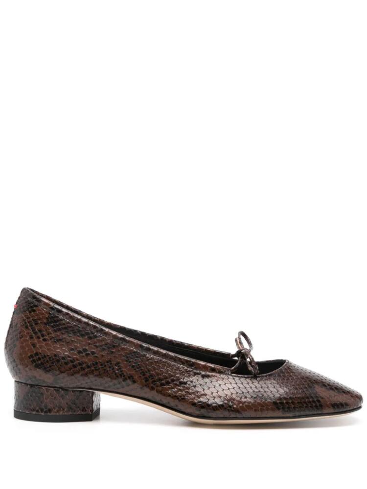 Aeyde Darya snakeskin-effect ballerina pumps - Brown Cover