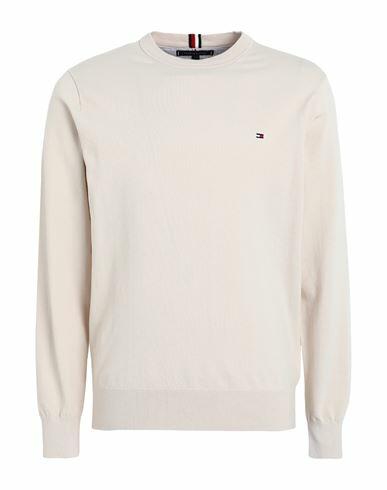 Tommy Hilfiger Man Sweater Beige Cotton, Polyester Cover