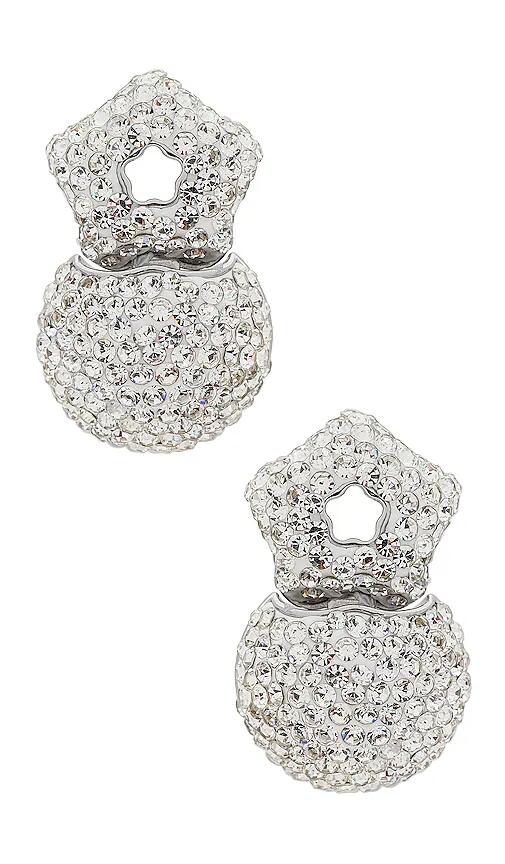 Lele Sadoughi Star Flower Hinge Earrings in Metallic Silver Cover