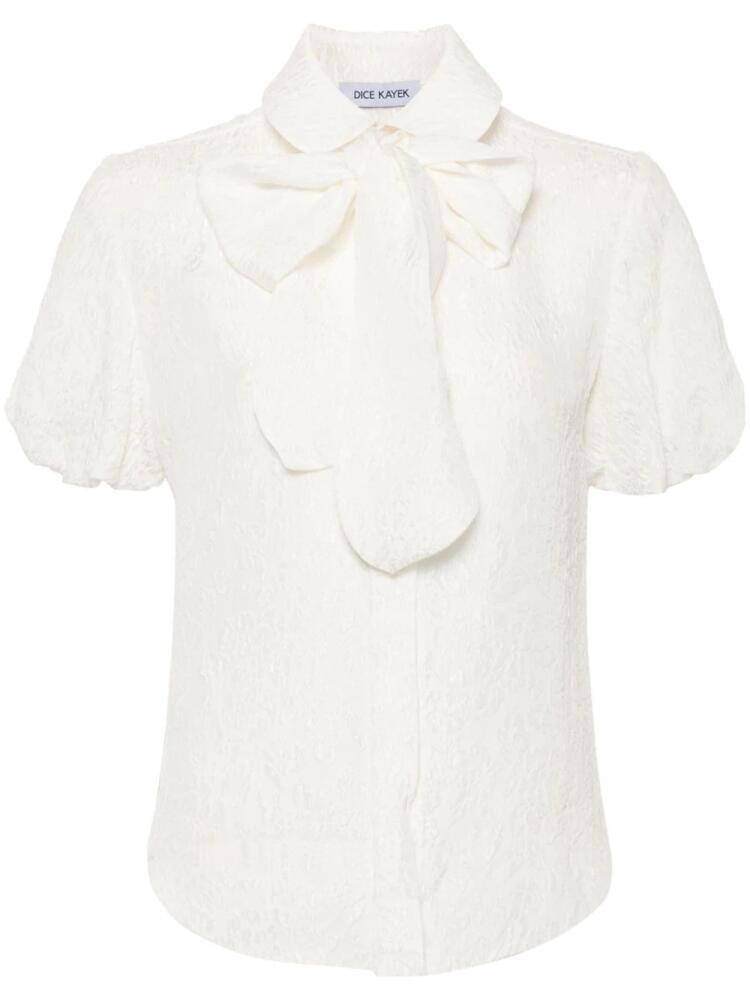 Dice Kayek bow-detail silk shirt - White Cover