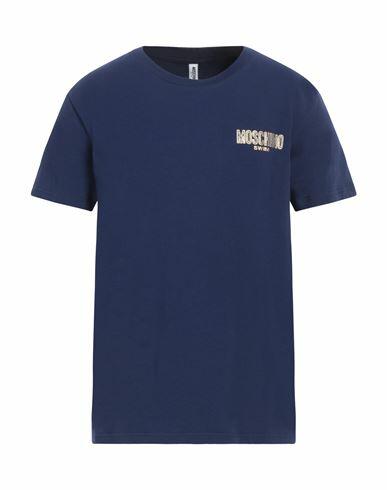 Moschino Man T-shirt Navy blue Cotton, Elastane Cover