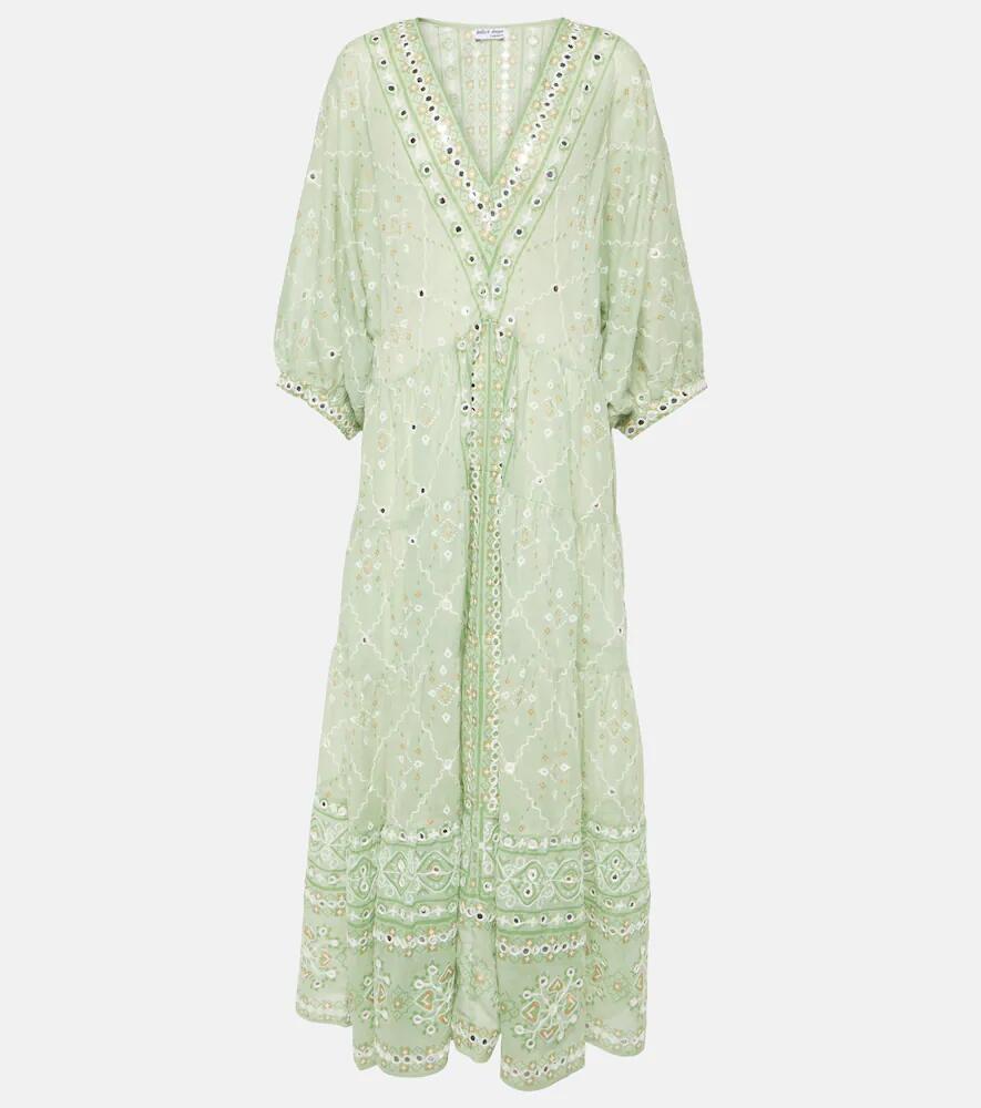 Juliet Dunn Embellished cotton kaftan Cover