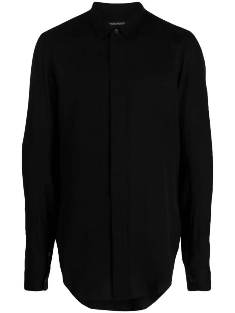 Julius classic-collar concealed-fastening shirt - Black Cover