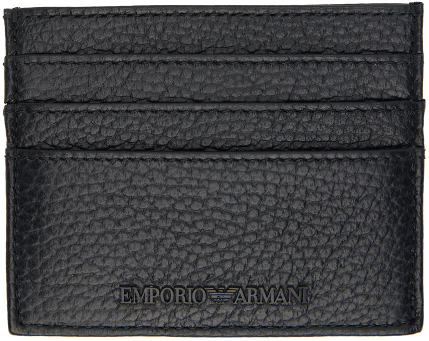 Emporio Armani Black Bonded Card Holder Cover