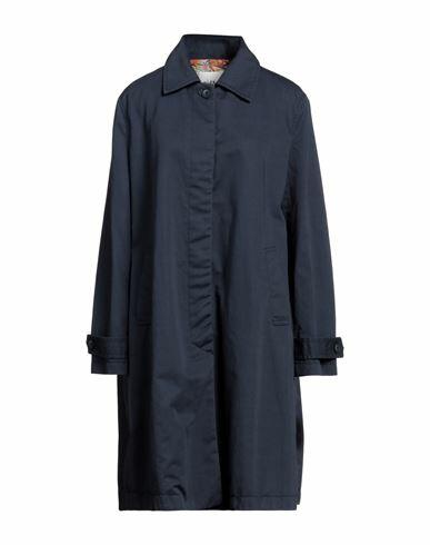 Ottod'ame Woman Overcoat & Trench Coat Midnight blue Cotton, Linen Cover