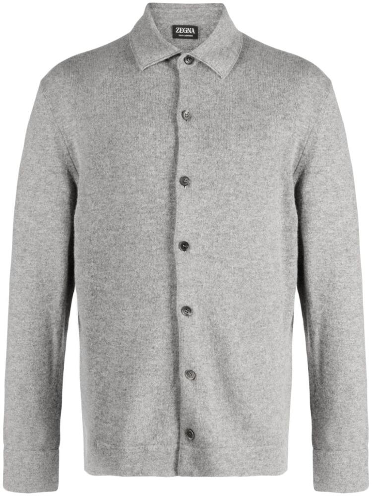 Zegna classic-collar cashmere cardigan - Grey Cover