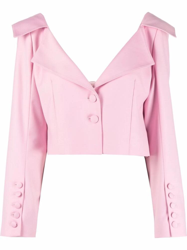 Rokh notched-collar cropped blouse - Pink Cover