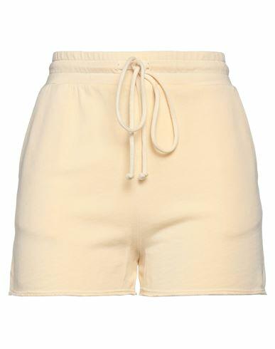 Lanston Woman Shorts & Bermuda Shorts Light yellow Cotton, Tencel Cover