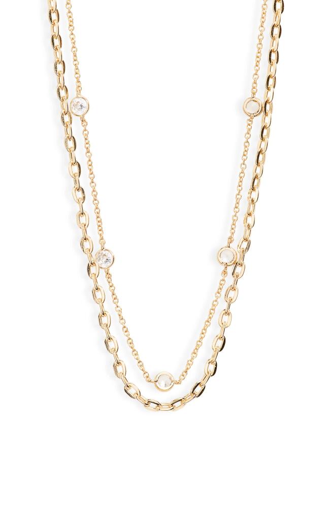 BP. Multistrand Crystal Link Necklace in Gold- Clear Cover