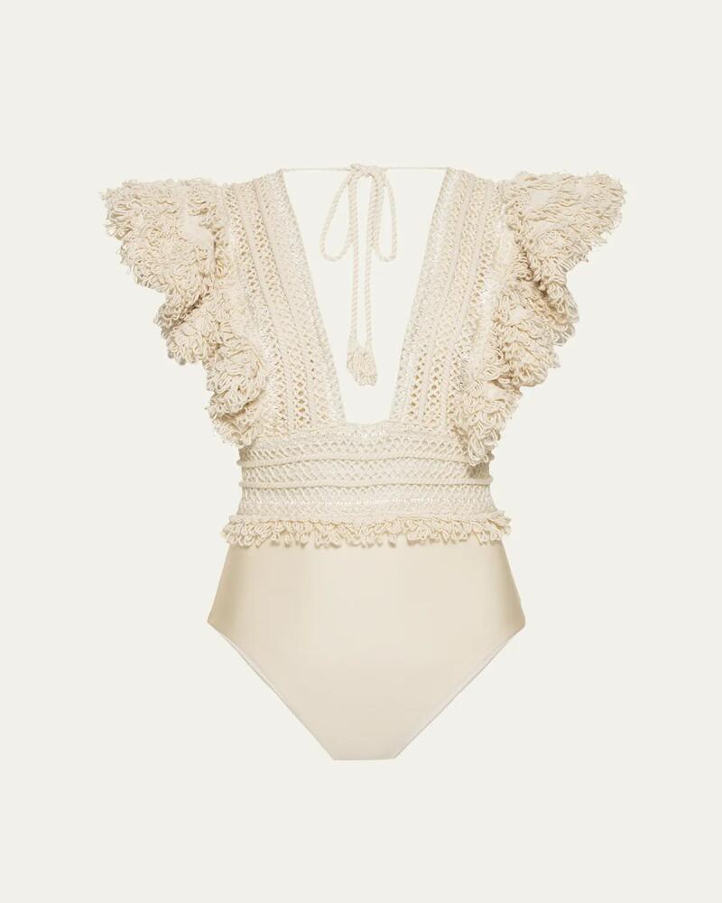 PatBO Woven Trim Plunge Bodysuit Cover