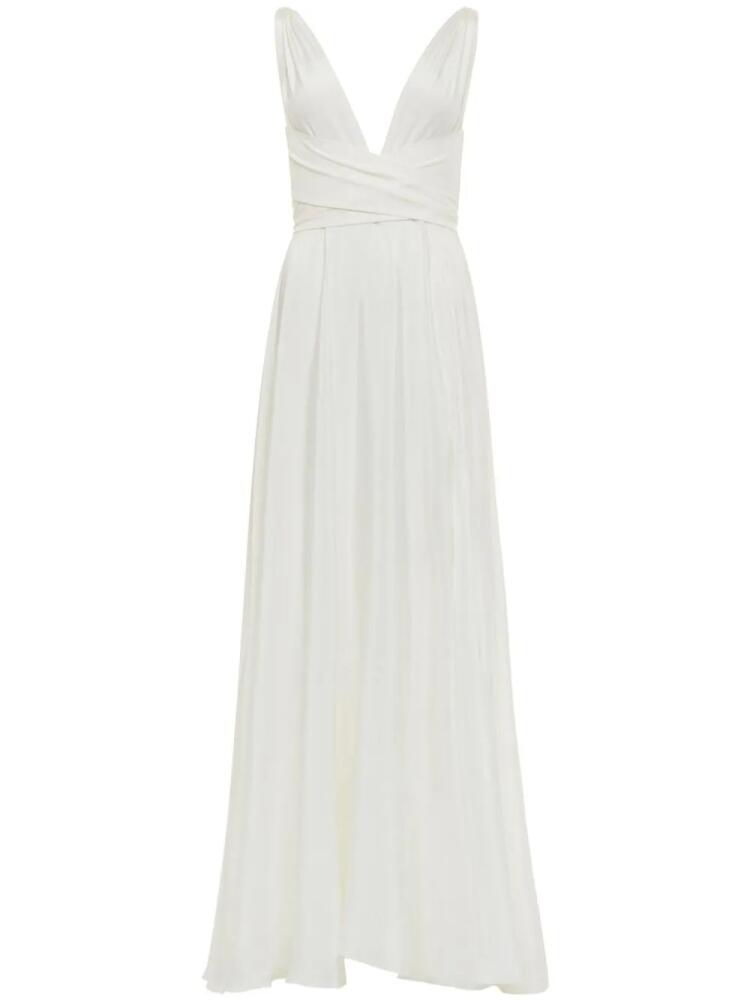 AZEEZA Cirrus silk-charmeuse gown - White Cover