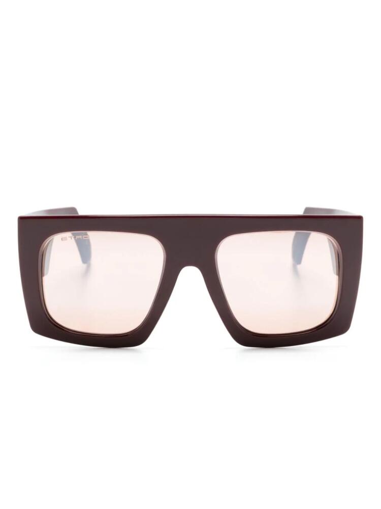 ETRO Etroscreen rectangle-frame sunglasses - Red Cover