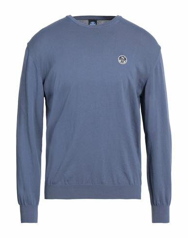 North Sails Man Sweater Slate blue Cotton Cover