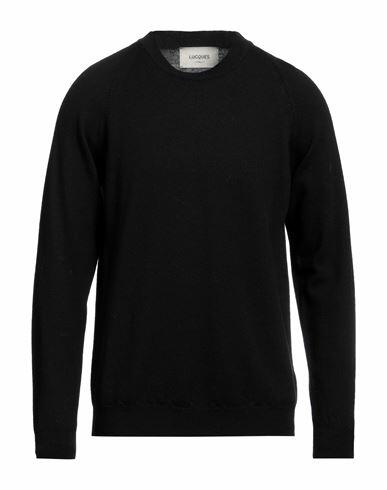 Lucques Man Sweater Black Wool, Cashmere Cover