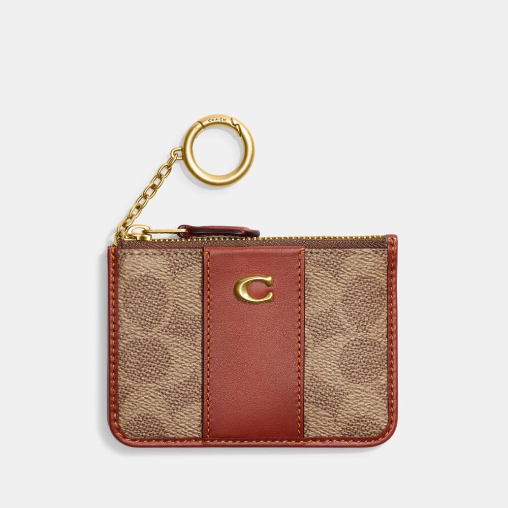 Coach Leather Signature Leather Mini ID Card Case Cover