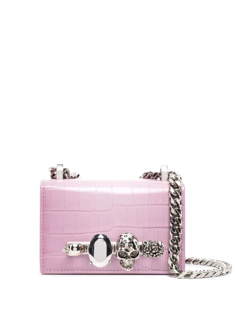 Alexander McQueen four-ring detail crossbody bag - Pink Cover