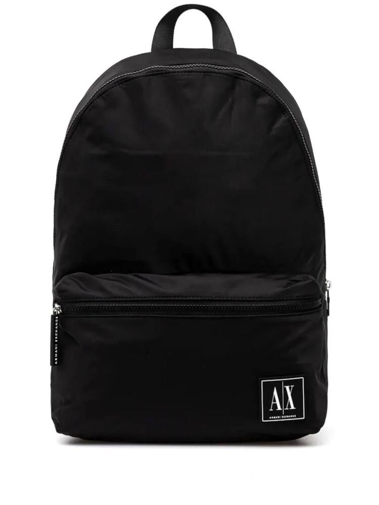 Armani Exchange logo-patch backpack - Black Cover