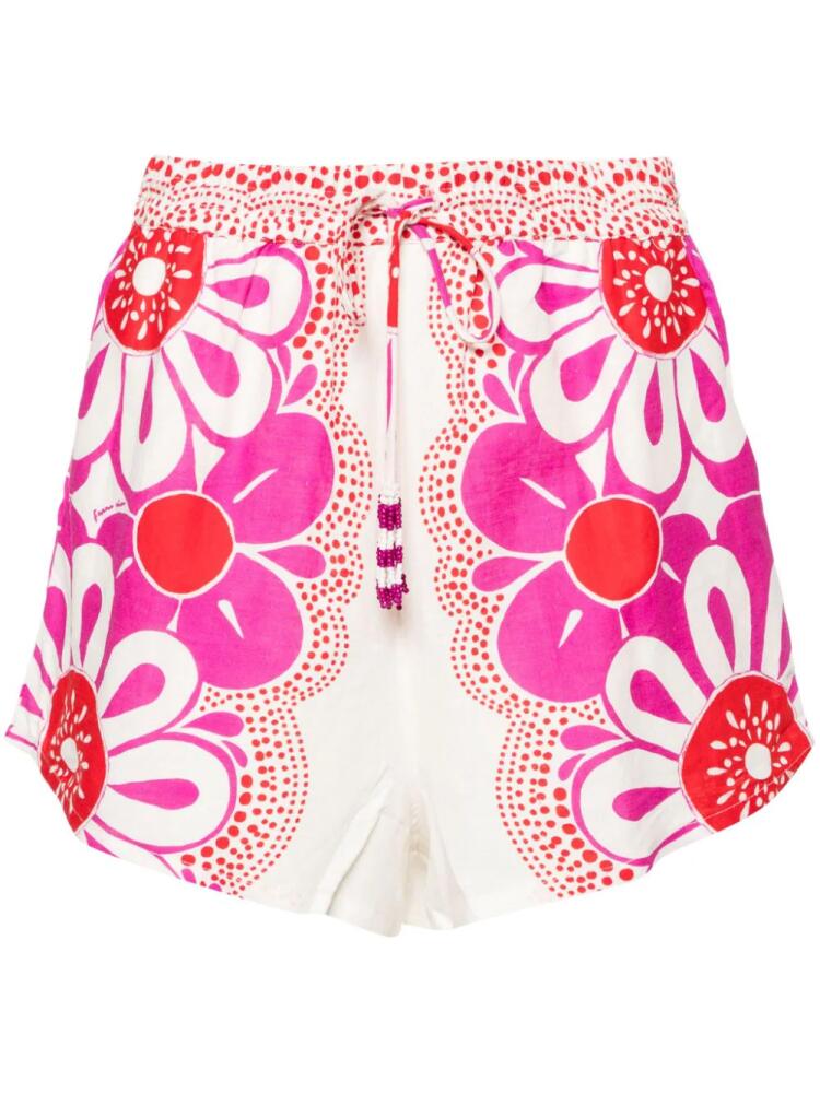 FARM Rio Maia floral-print shorts - White Cover