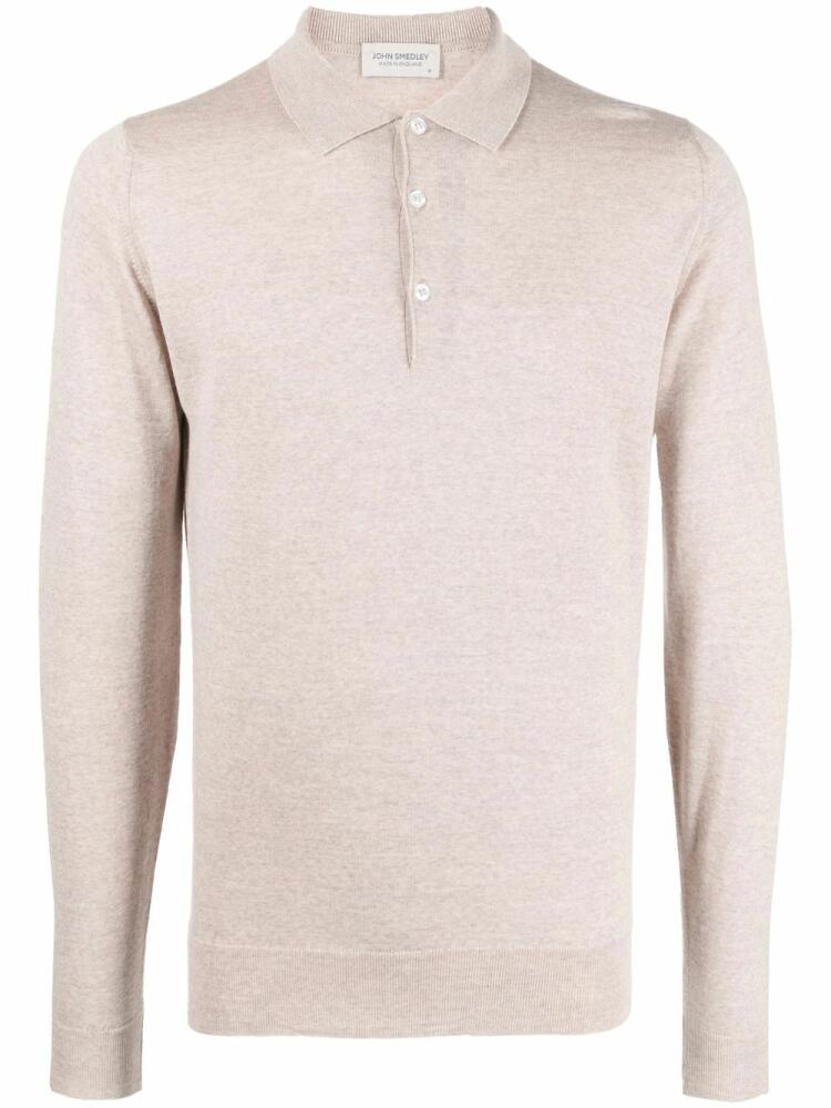 John Smedley long-sleeved knitted polo jumper - Neutrals Cover