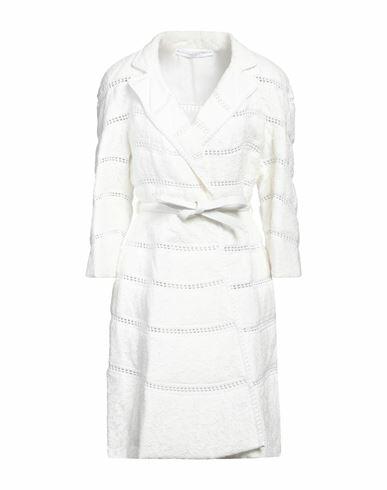 Ermanno Scervino Woman Overcoat & Trench Coat White Cotton, Viscose, Polyamide Cover