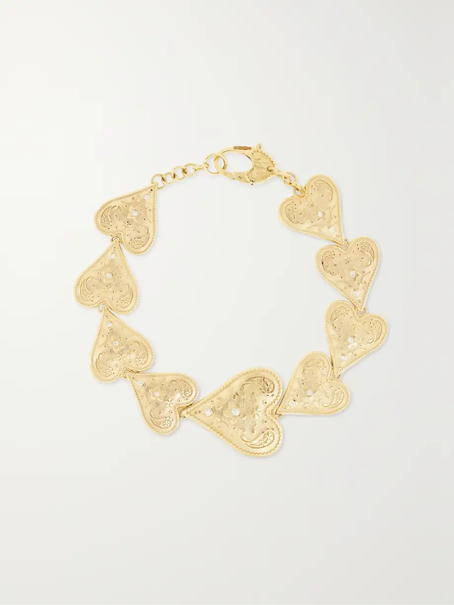 Marlo Laz - Southwestern Heart 18-karat Gold Diamond Bracelet - One size Cover