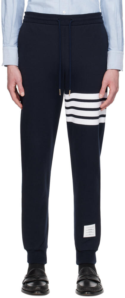 Thom Browne Navy 4-Bar Sweatpants Cover