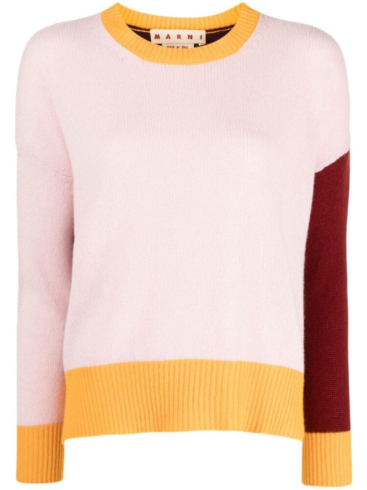 Marni logo-embroidered cashmere jumper - Pink Cover