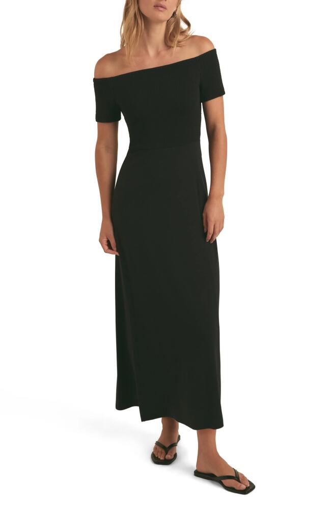 Favorite Daughter The Genevieve Off the Shoulder Maxi Dress in Black Cover