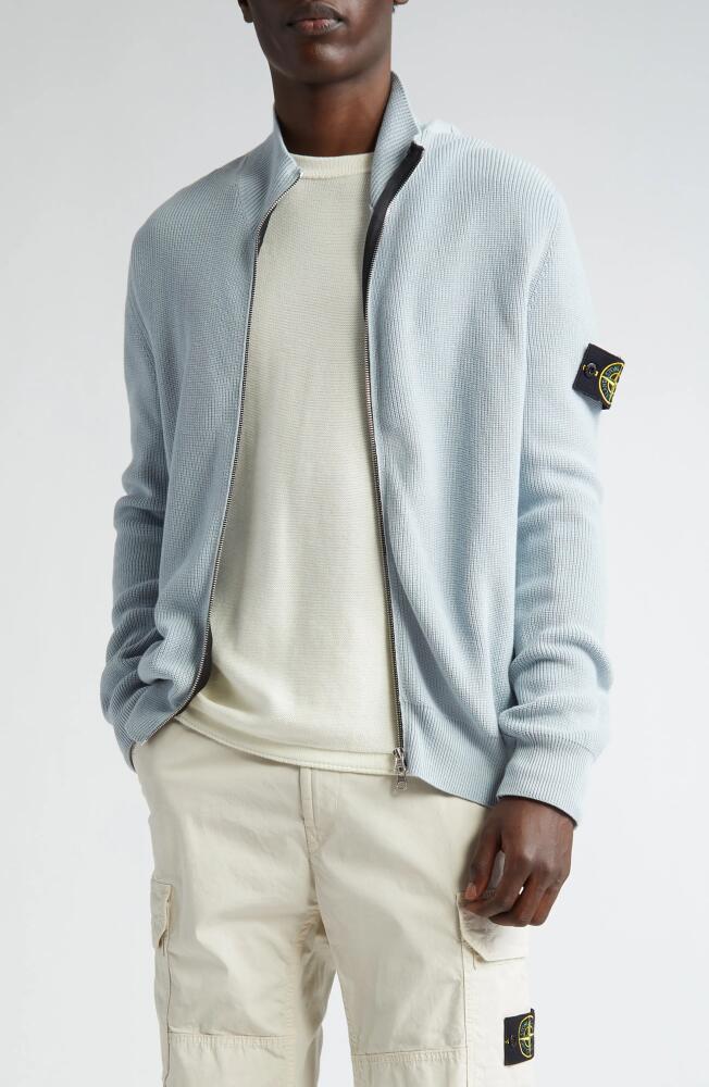 Stone Island Maglia Zip-Up Sweater in Sky Blue Cover