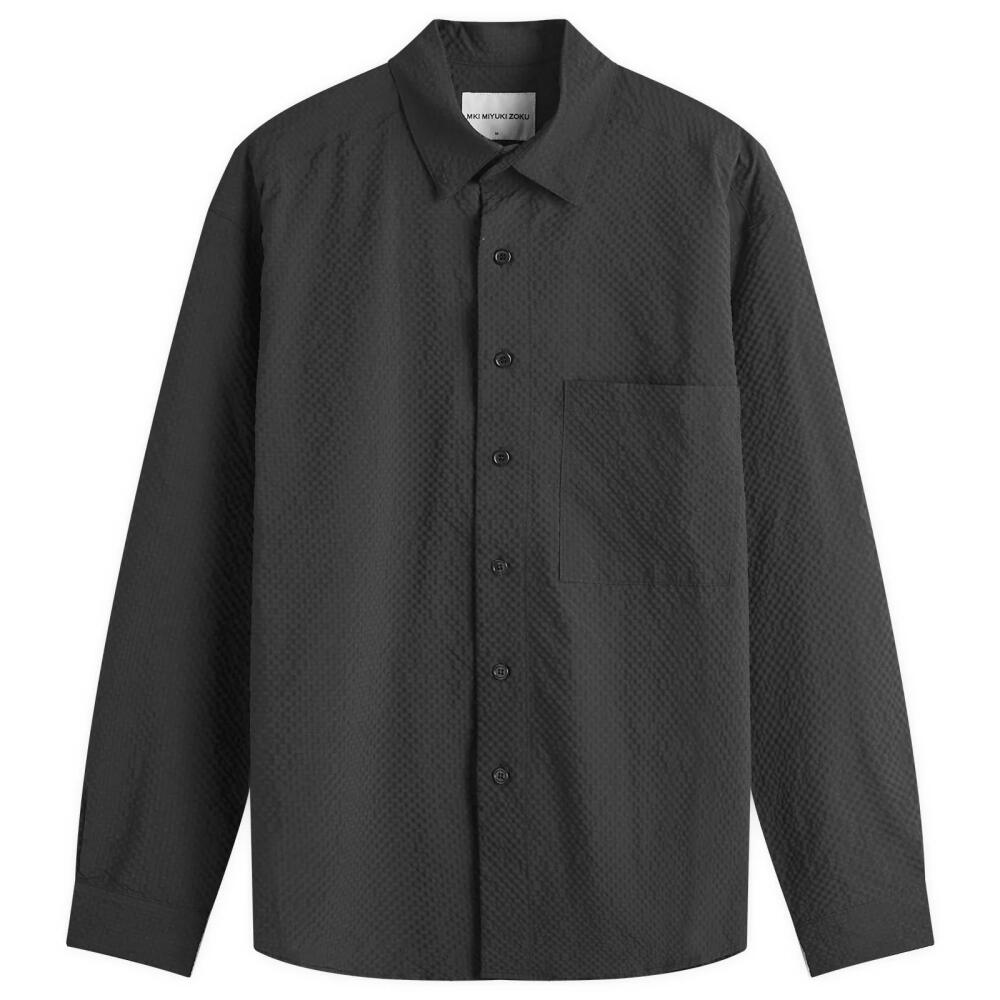 MKI Men's Seersucker Overshirt in Black Cover