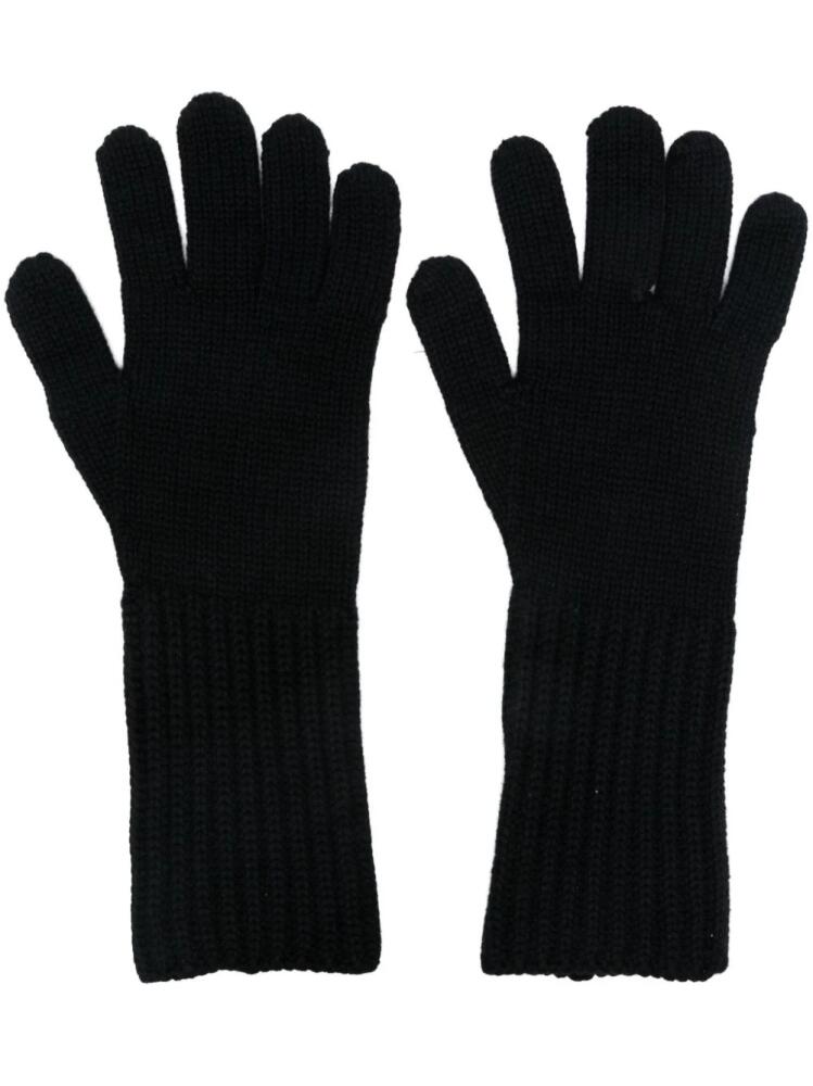 Fabiana Filippi ribbed-knit gloves - Black Cover