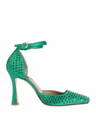 Pinko Woman Pumps Green Textile fibers Cover