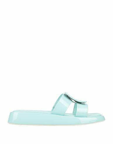 Roger Vivier Woman Sandals Turquoise Soft Leather Cover