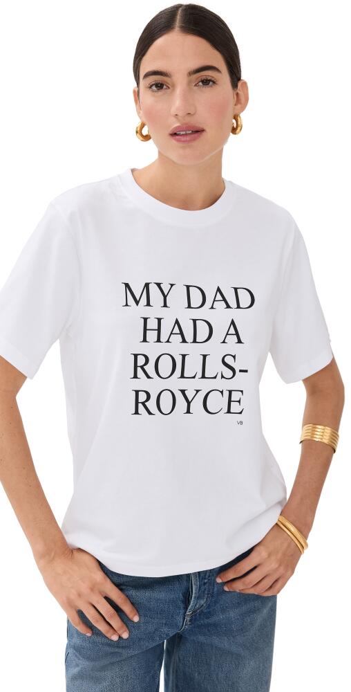 Victoria Beckham Slogan Tee 'My Dad Had A Rolls-Royce' White Cover