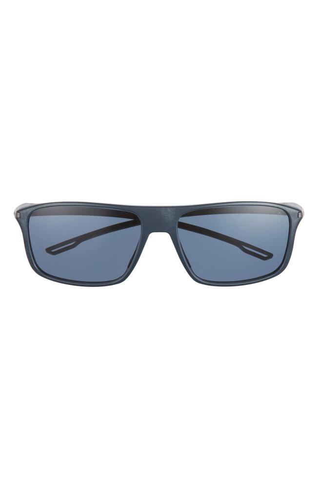 TAG Heuer Vingt Sept 60mm Rectangular Sunglasses in Matte Blue /Blue Cover