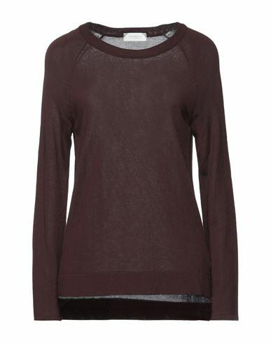 Zanone Woman Sweater Dark brown Viscose, Cotton Cover