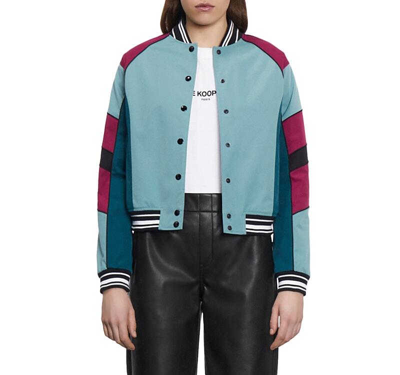 The Kooples Color Blocked Varsity Jacket Cover