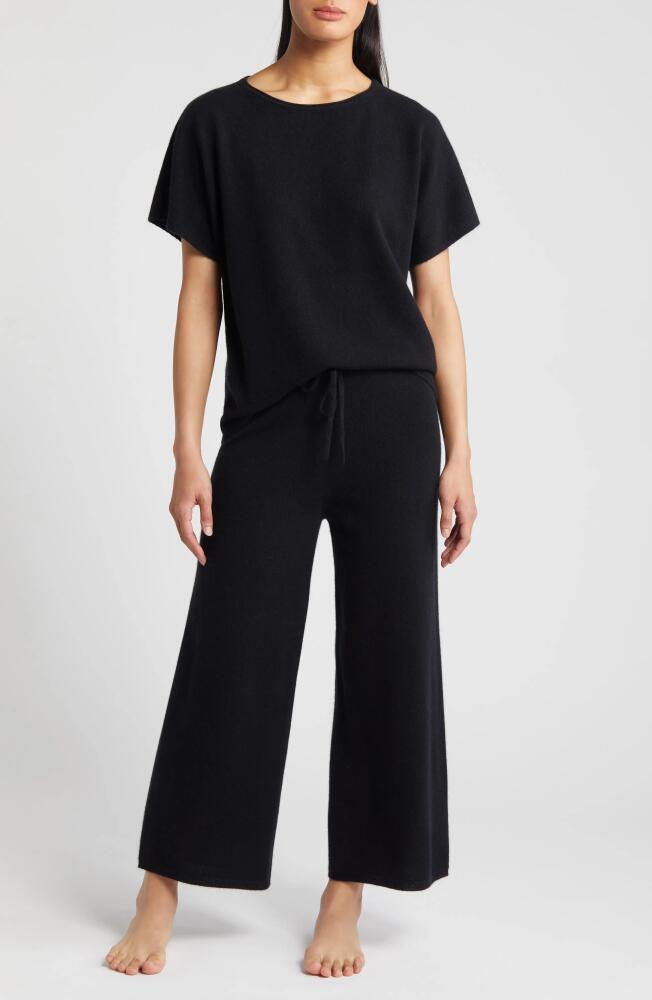 Nordstrom Crop Cashmere Pajamas in Black Rock Cover