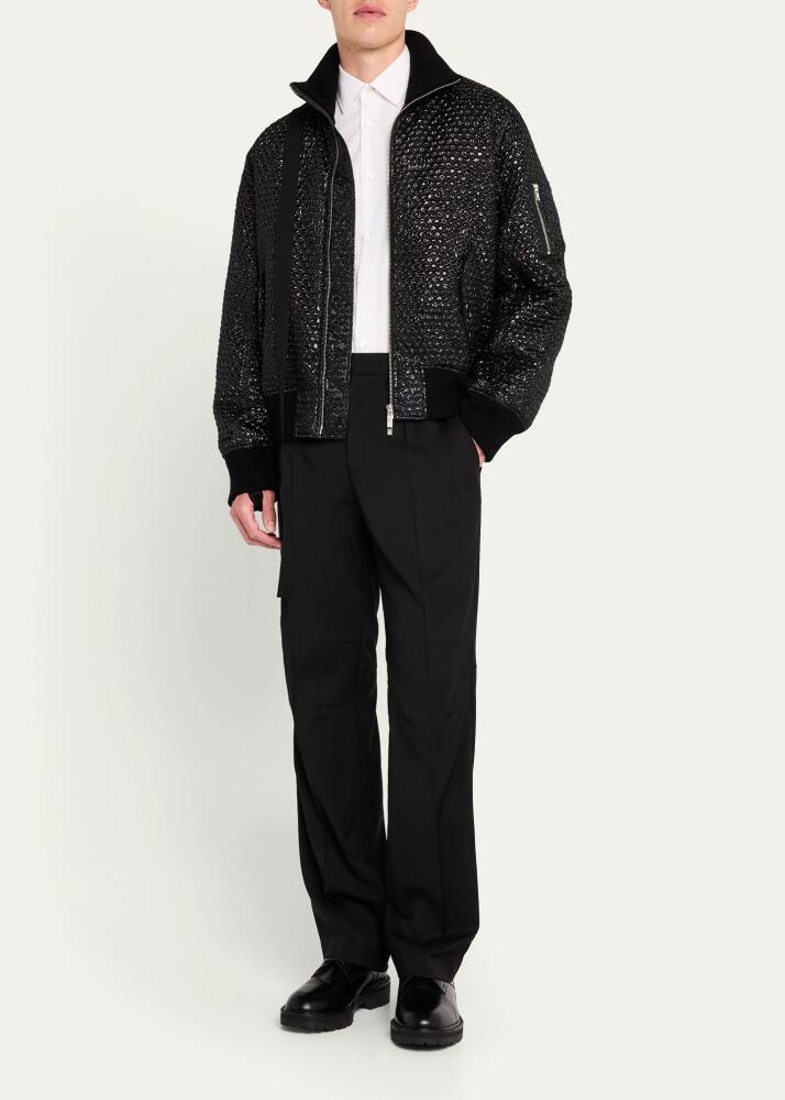 Helmut Lang Men's Shiny Bubble Seatbelt Bomber Jacket Cover