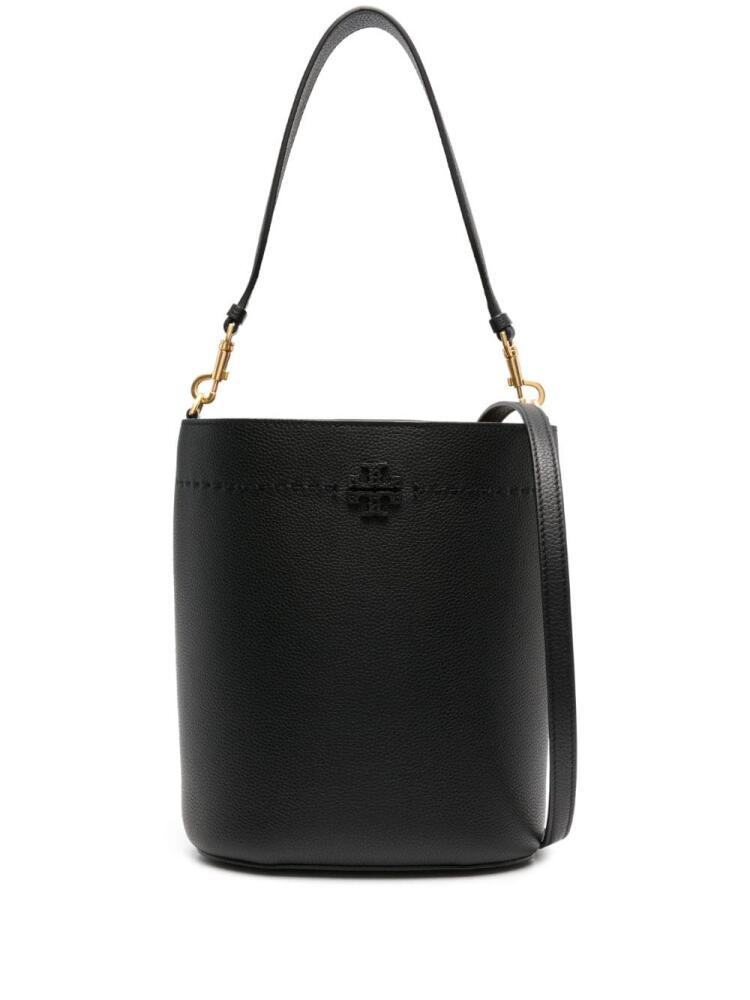 Tory Burch McGraw embossed-logo bucket bag - Black Cover