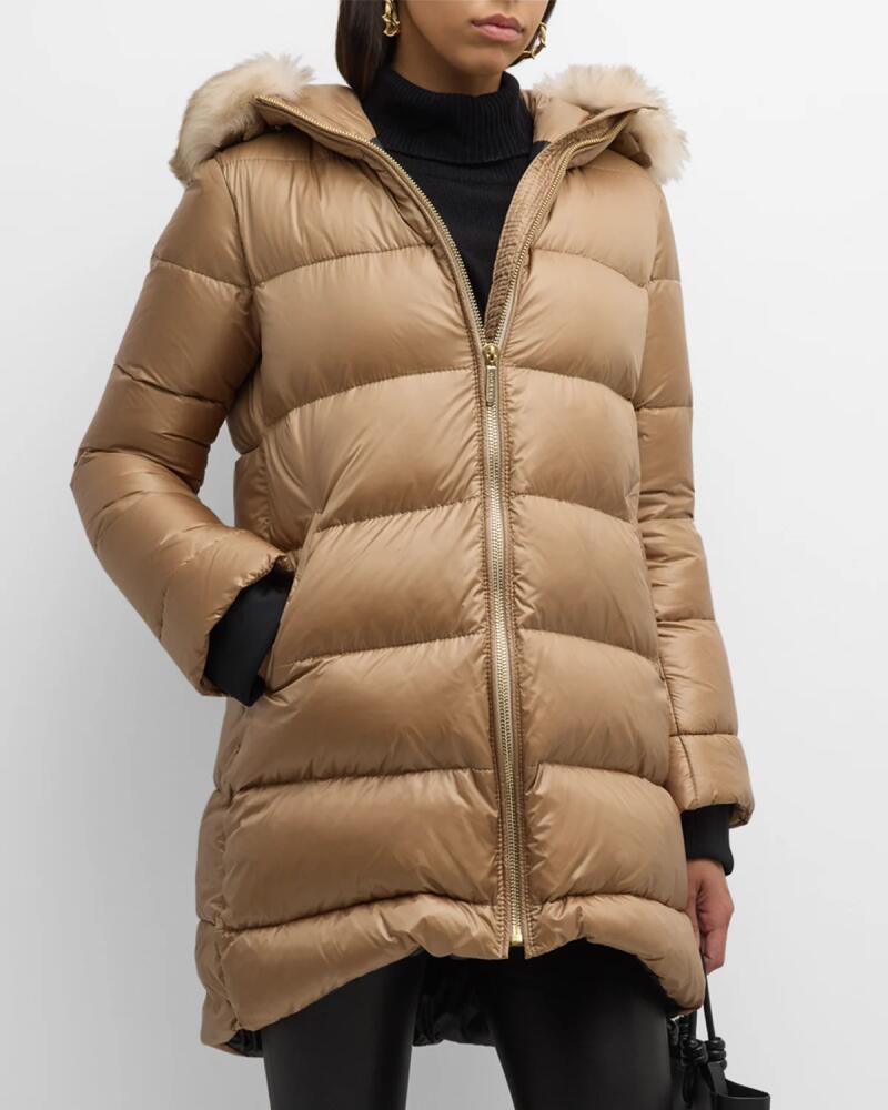 Gorski Apres-Ski Down-Filled Jacket With Detachable Toscana Shearling Lamb Hood Trim Cover