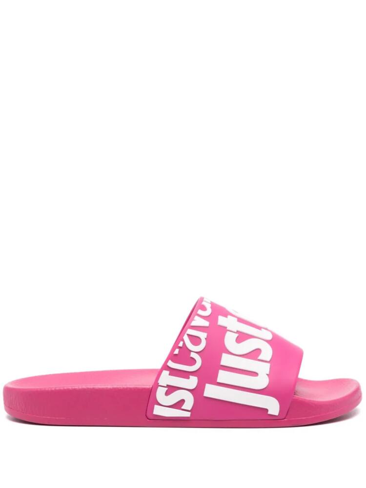 Just Cavalli logo-raised slides - Pink Cover